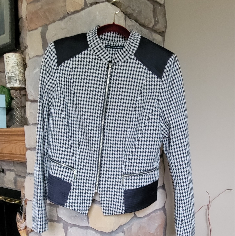 Women's Houndstooth Jacket with Black Accents